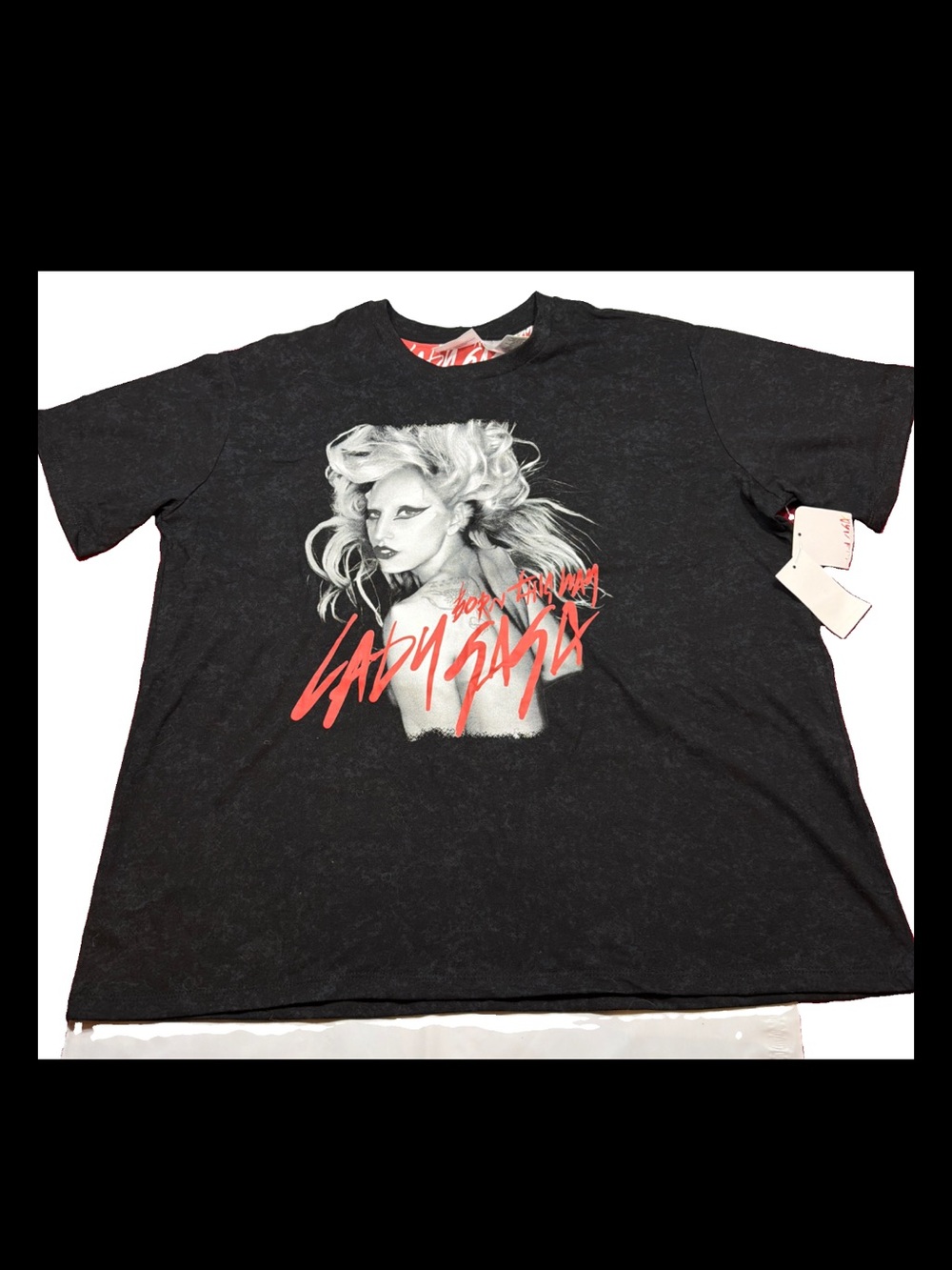 Lady Gaga Born This Way Black T-Shirt Women's Size 2XL XXL New Rock Diva Singer
